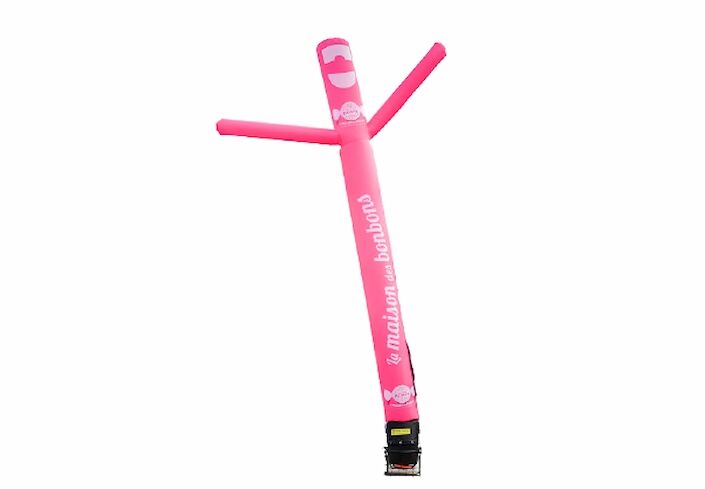 Roze maatwerk skydancer op aanvraag gemaakt voor ballonerie